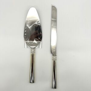 Auth Wedgwood Silver‎ Plated Cake Knife & Server Set Vera Wang WITH LOVE Wedding